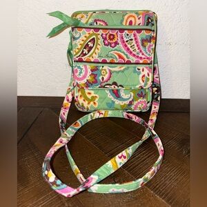 Vera Bradley Paisley Crossbody Bag - Green and Pink